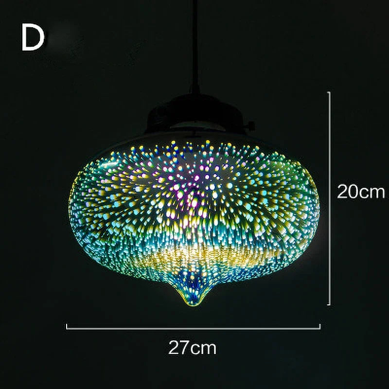 Coloured glass pendant light for modern and festive decoration - vue 15 sur 23