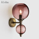 Modern coloured glass wall light for indoor decoration