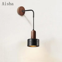 Decorative Japanese black stone wall light wabi sabi minimalist nordic
