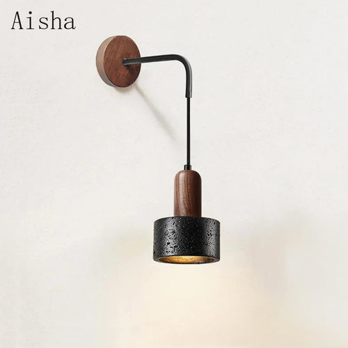 Decorative Japanese black stone wall light wabi sabi minimalist nordic