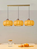 Designer Restaurant Island LED Chandelier Retro Resin Pumpkin Lamp Bedroom Wabi Sabi Pendant Lamps Home Decoration Light Fixture