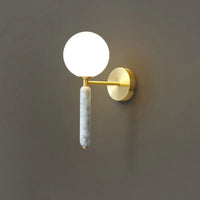 Applique murale en marbre avec boule de verre lumière décorative