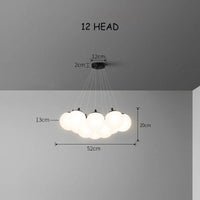 lustre nordique en verre avec suspension led pour décoration maison