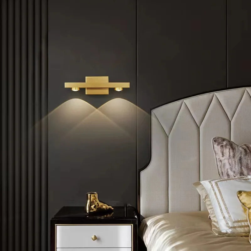 Applique murale moderne miroir LED dorée - vue 5 sur 16