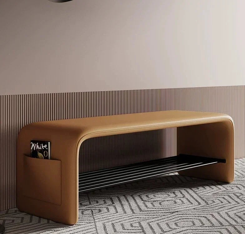 Doorway Shoe-changing Stool, Shoe Cabinet Storage, Two-purpose All-in-one Stool, Bedroom Simple Bedside Bench for Sitting - vue 7 sur 10