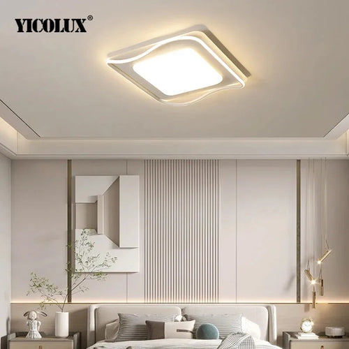 lustre led moderne éclairage intérieur lampe circulaire carrée