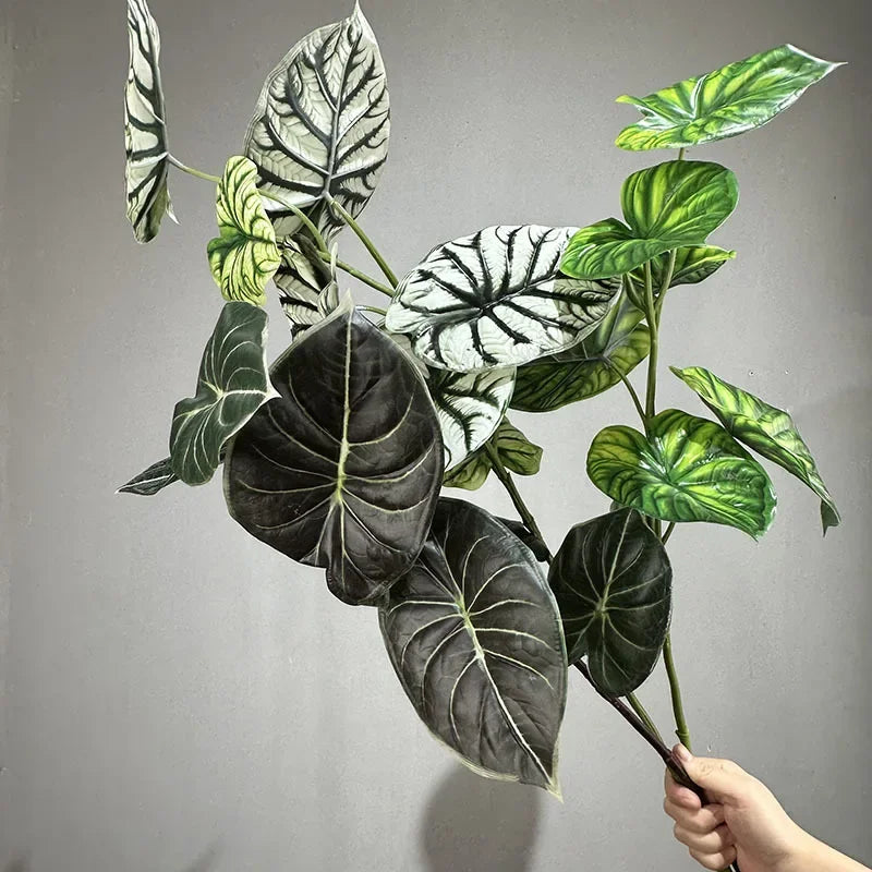 lot de 2 plantes vertes artificielles décoratives en plastique - vue 5 sur 8