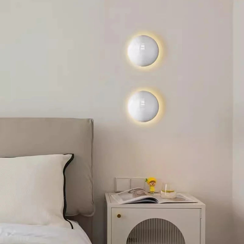 Applique murale led ronde nordique en métal décorative d'intérieur