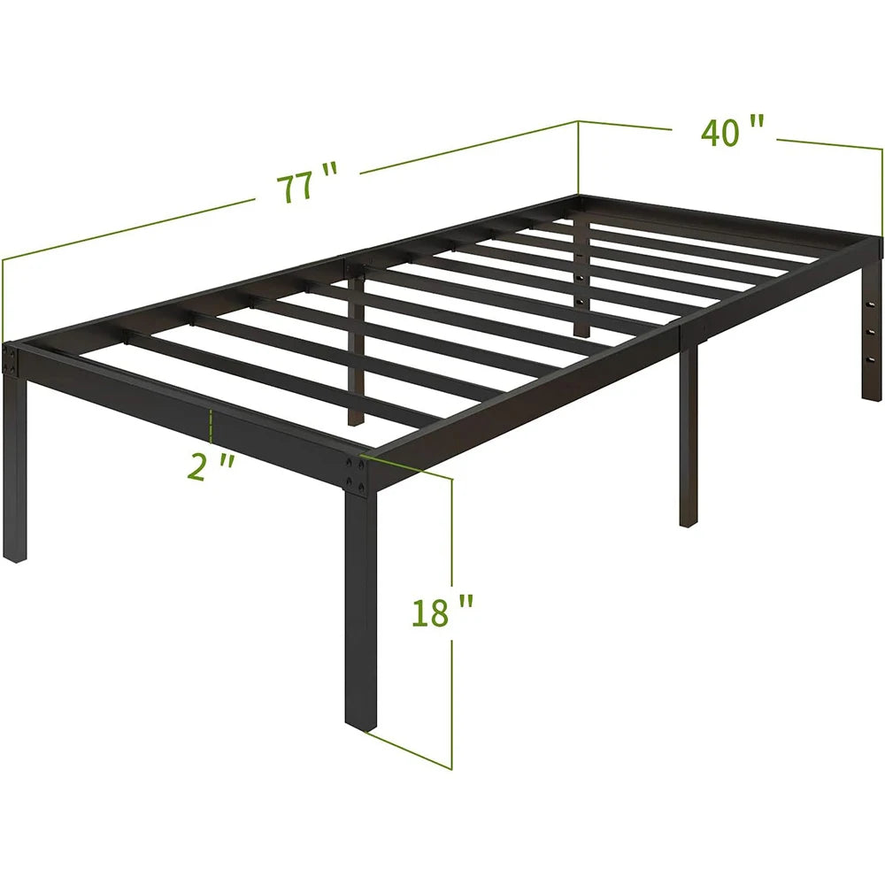 3500lbs Heavy Duty,18 Inch Metal Platform Bed Frame Steel Slat Mattress Foundation/Reinforced Platform/Noise Free/Easy Assembly