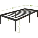 3500lbs Heavy Duty,18 Inch Metal Platform Bed Frame Steel Slat Mattress Foundation/Reinforced Platform/Noise Free/Easy Assembly