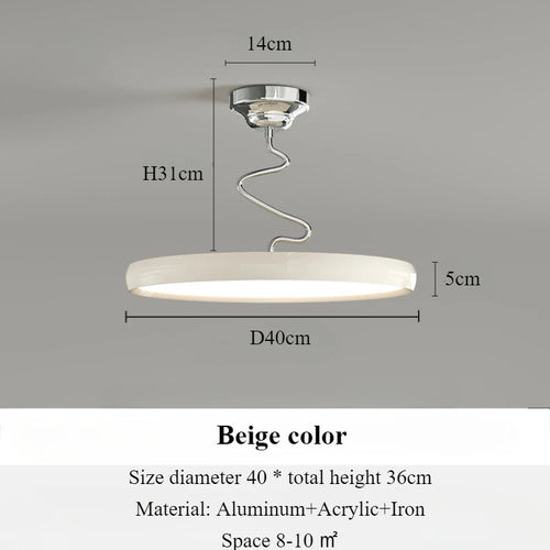 lustre moderne simple style nordique en aluminium avec lumières LED - vue 19 sur 18