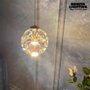 suspension moderne de luxe avec design en diamant lumineux