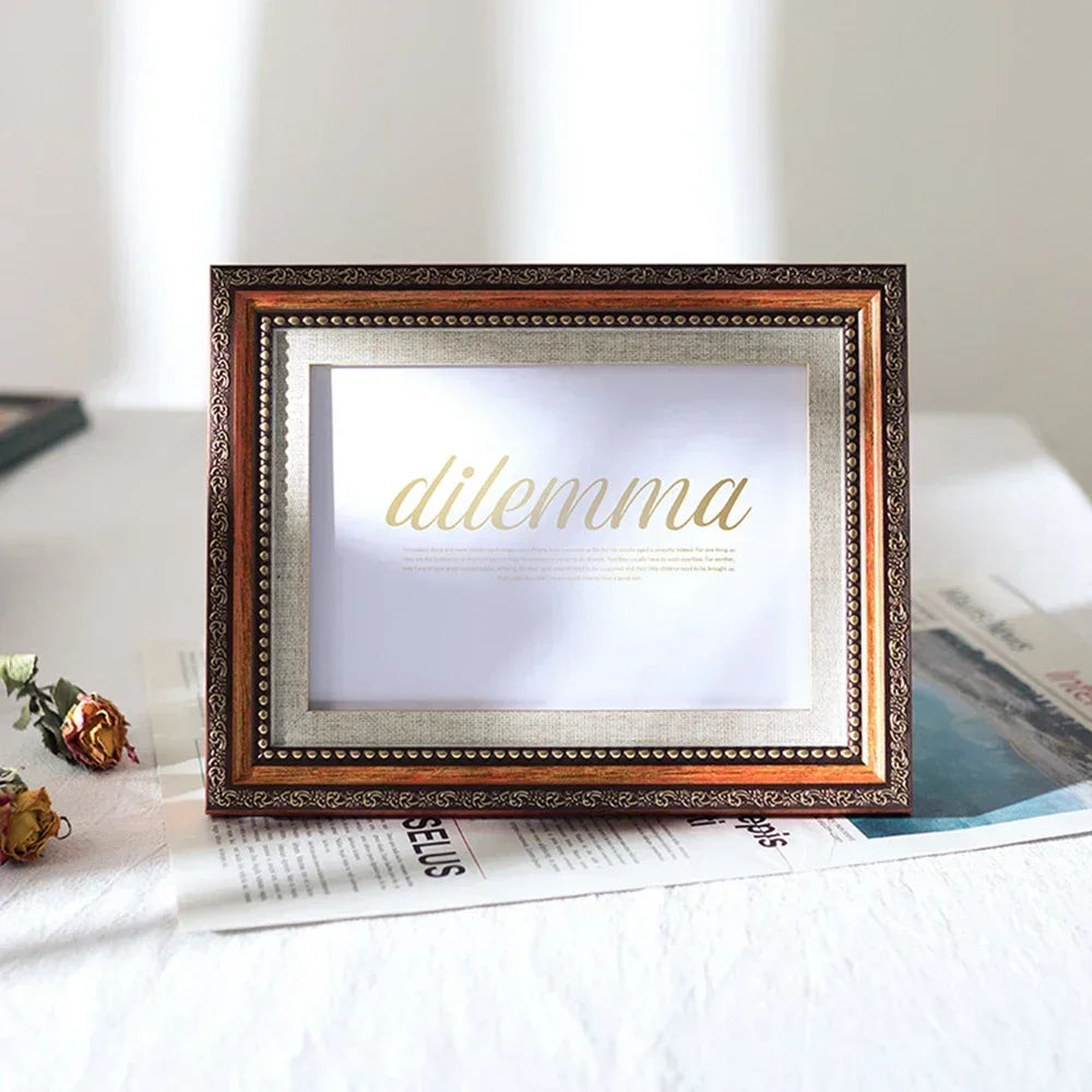 European Retro Photo Frame, Picture Card, Hanging Wall Frame, Wedding Anniversary, Landscape Poster Frame, Palace Decoration