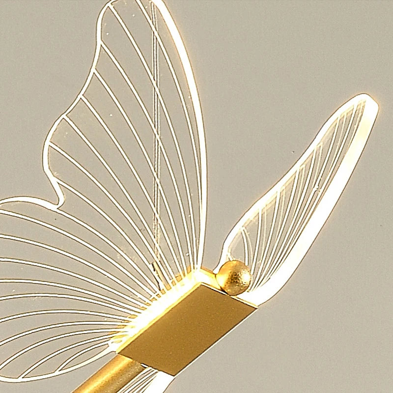 Lustre Papillon LED Acrylique Salle Escalier Suspension - vue 7 sur 12