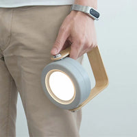Creative foldable LED table lamp with wooden handle, portable lantern and USB charging