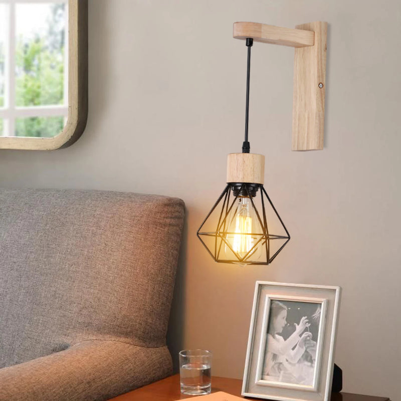 applique murale vintage industrielle suspendue rétro loft éclairage barre