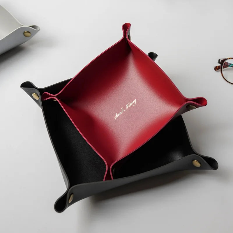 plateau de rangement en cuir pour bureau et bijoux - vue 4 sur 16