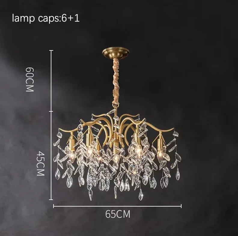 lustre moderne en cristal design floral pour décoration intérieure - vue 9 sur 9