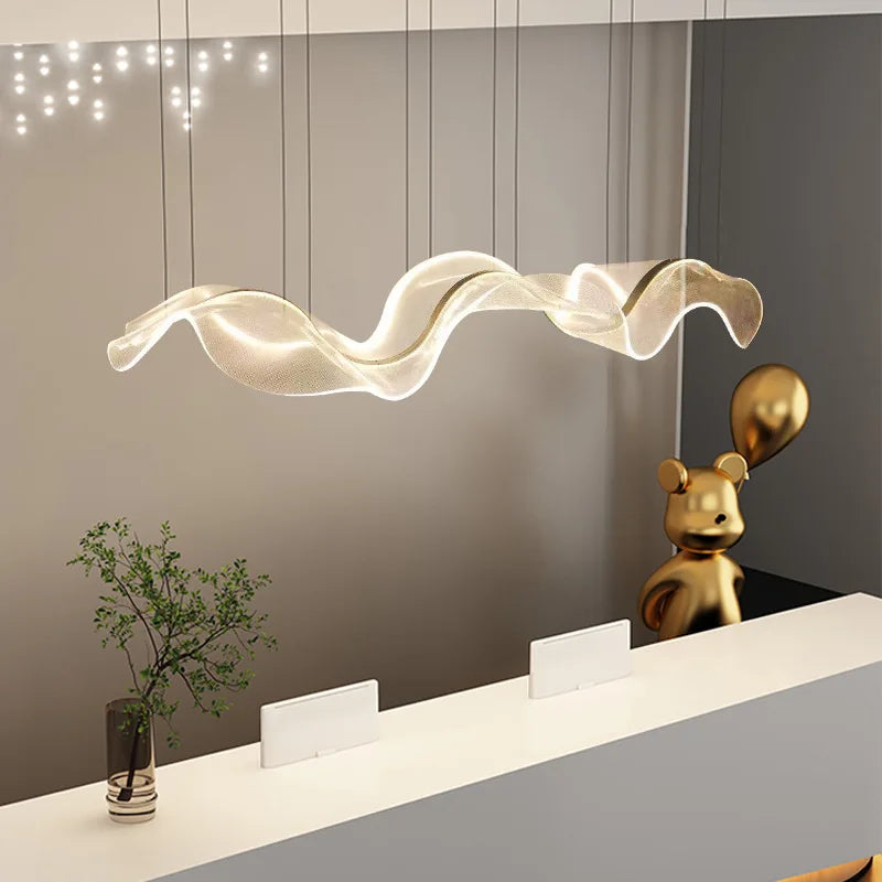 plafonnier led suspendu style art déco en fil acrylique réglable