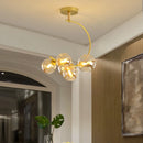 Nordic glass ceiling light with multicolour shade for indoor decor