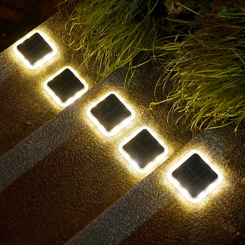 Lampe solaire au sol à 8led