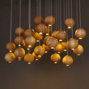 suspension lumineuse led moderne en bois gzmj avec plusieurs têtes