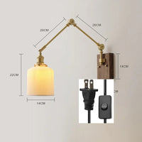 iwhd Applique murale led pivotante en cuivre avec interrupteur à chaîne