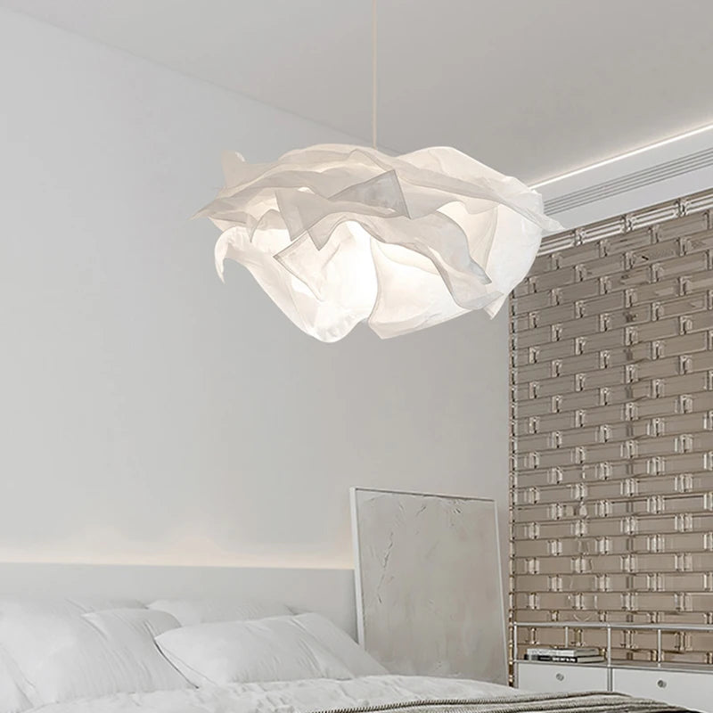 lustre minimaliste en papier led pour éclairage intérieur bricolage - vue 6 sur 12