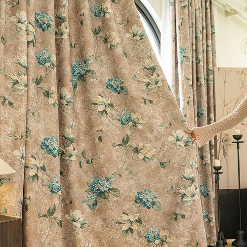 Rideau occultant motif floral style moderne chambre salon