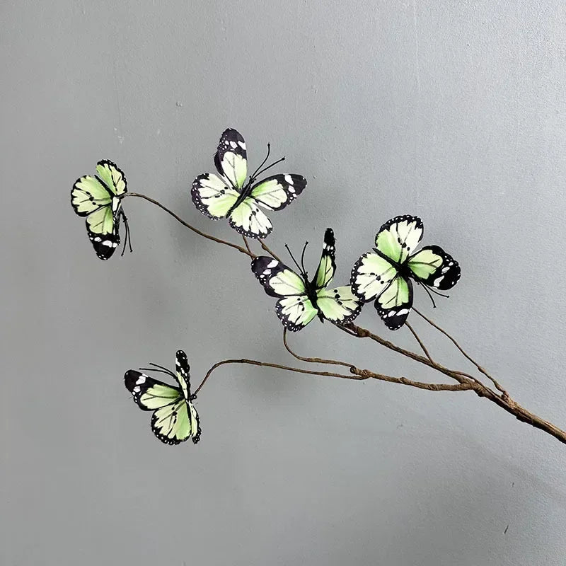 branche de papillon artificielle avec fausses fleurs décoratives pour jardin - vue 7 sur 13