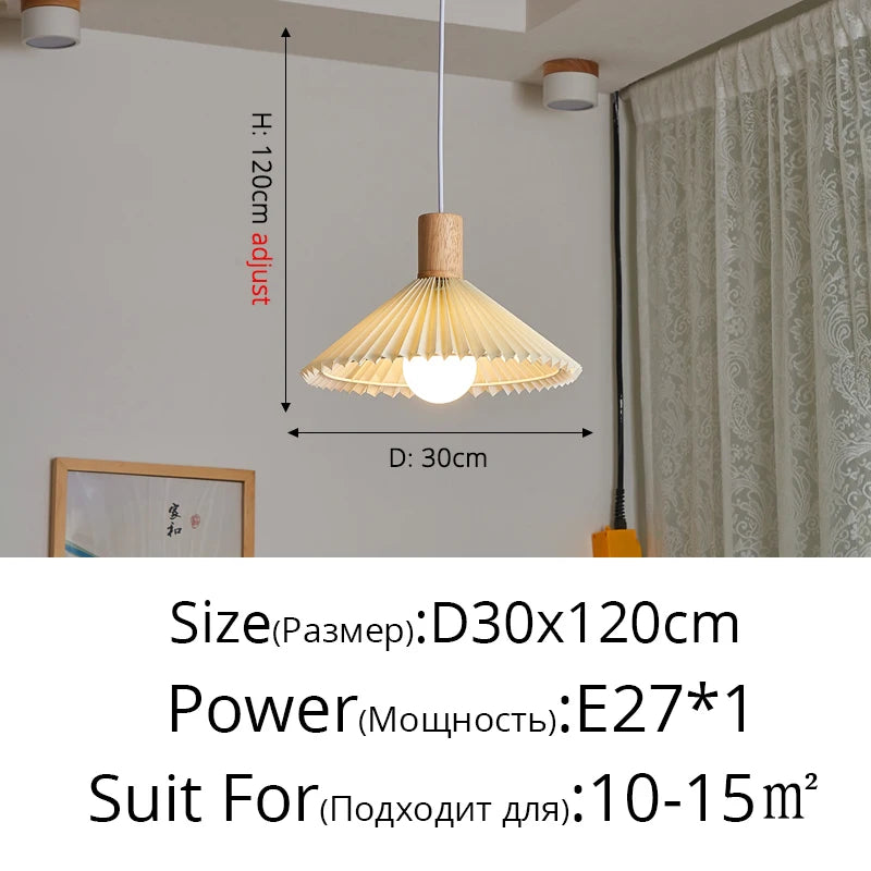 Creative minimalist wooden pendant light in pastoral style - vue 11 sur 11
