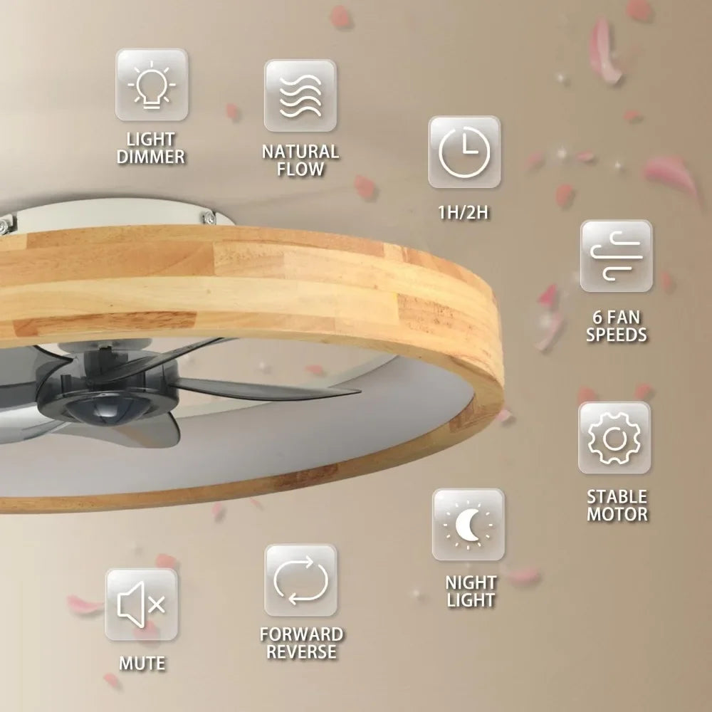 plafonnier ventilateur led avec minuterie télécommande et pales réversibles - vue 6 sur 6