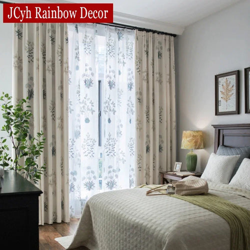 Rideau moderne motif feuilles pour salon chambre - vue 2 sur 7