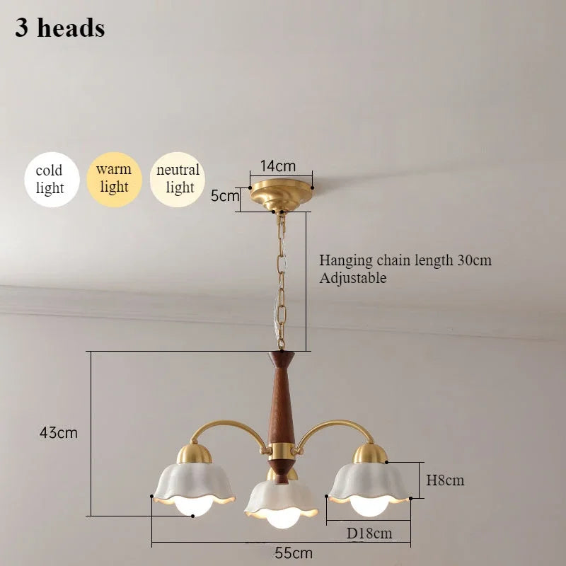 lustre moderne en céramique à fleurs pour intérieur contemporain - vue 12 sur 12