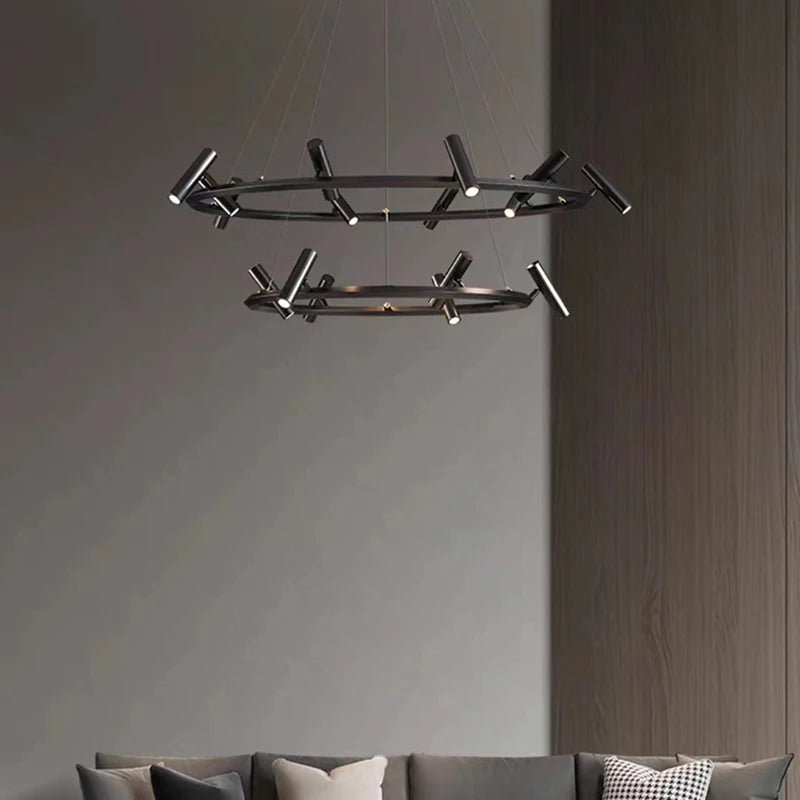 lustre led rotatif minimaliste hauteur réglable - vue 5 sur 10