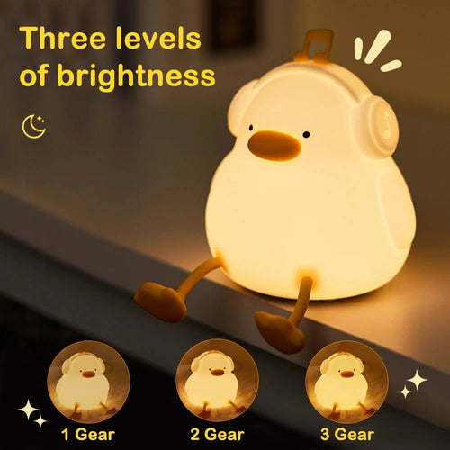veilleuse canard en silicone rechargeable usb dimmable cadeau anniversaire - vue 6 sur 8