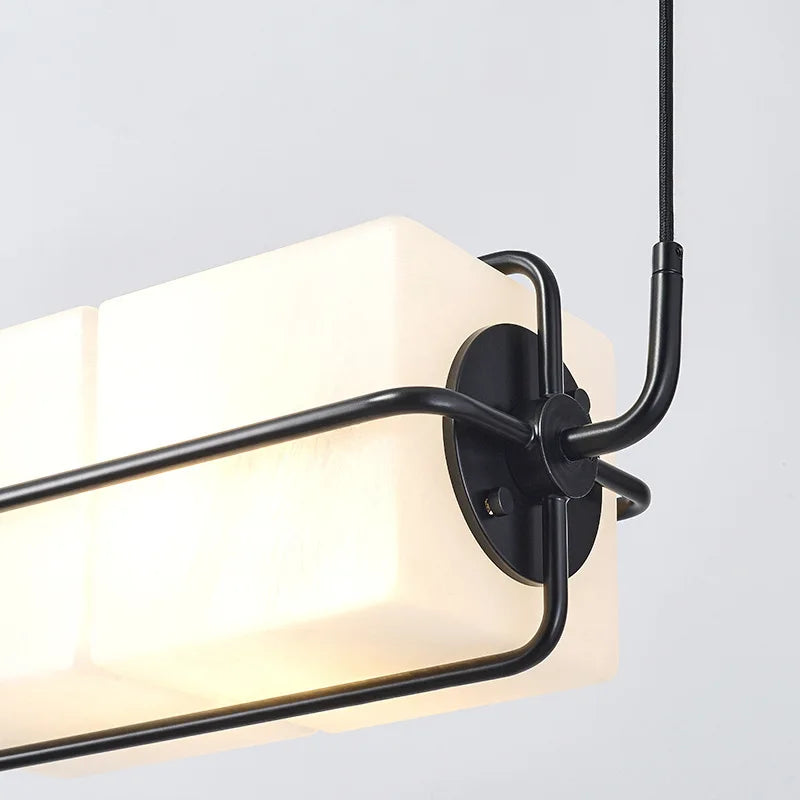 Lustre Art déco d'intérieur en verre blanc or noir en métal pour Hall d'hôtel salle à manger cuisine Bar lampe suspendue - vue 6 sur 12