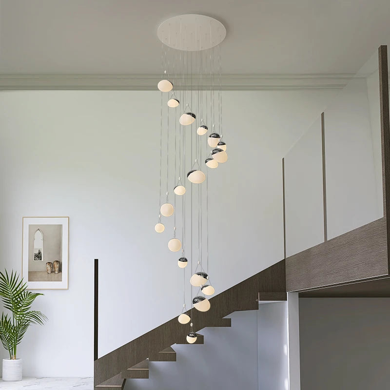Modern nordic minimalist chandelier for villa duplex loft - vue 6 sur 15
