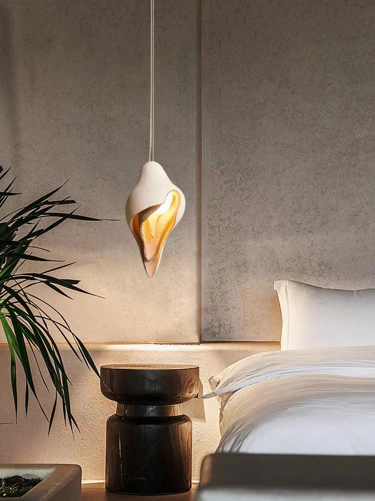 lustre en conque design nordique wabi sabi pour décoration intérieure - vue 7 sur 9