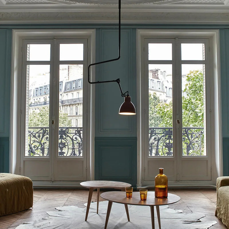 lampes suspendues rotatives style américain en métal pour lecture