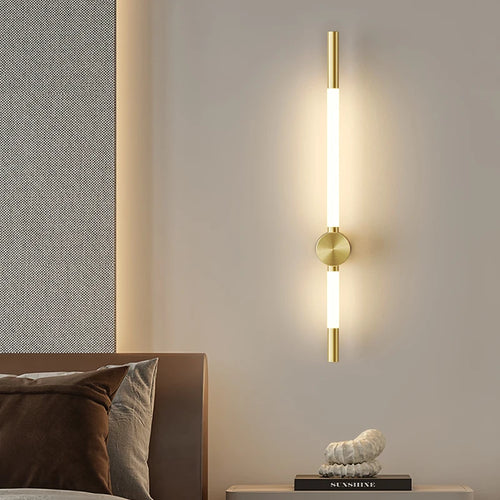 Minimalist long nordic LED wall light for hotel - vue 5 sur 10