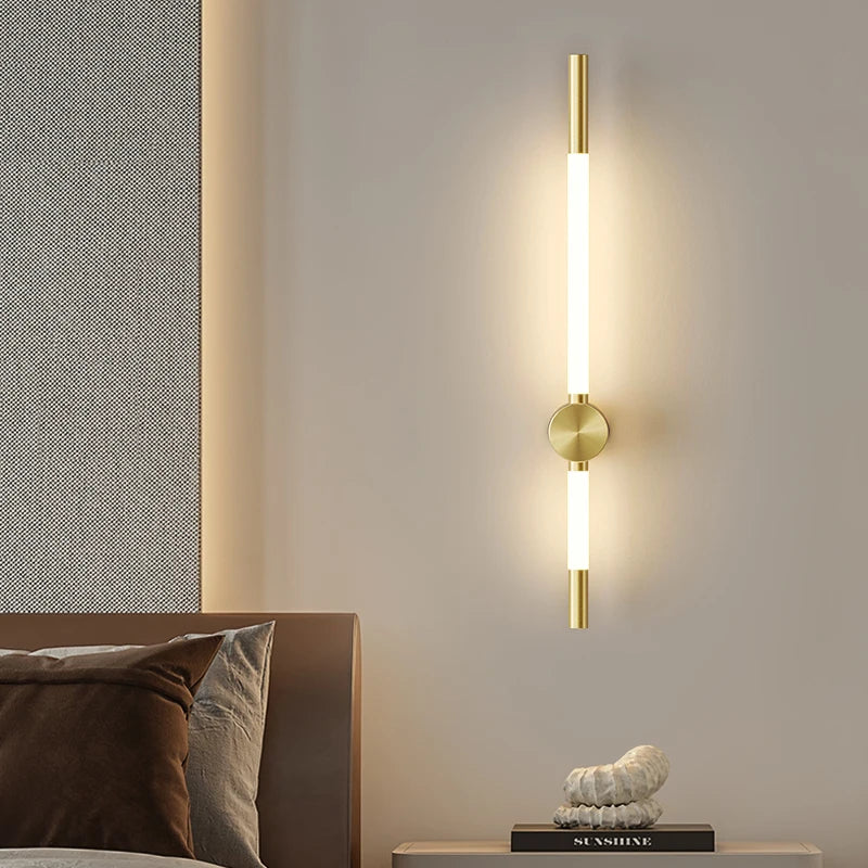 Minimalist long nordic LED wall light for hotel - vue 5 sur 10