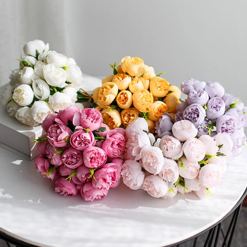 27 têtes de pivoines artificielles pour décorations de mariage et DIY - vue 4 sur 10