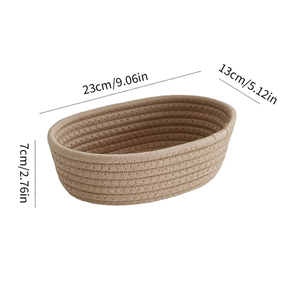 paniers ovales en corde de coton pour rangement et organisation - vue 13 sur 18
