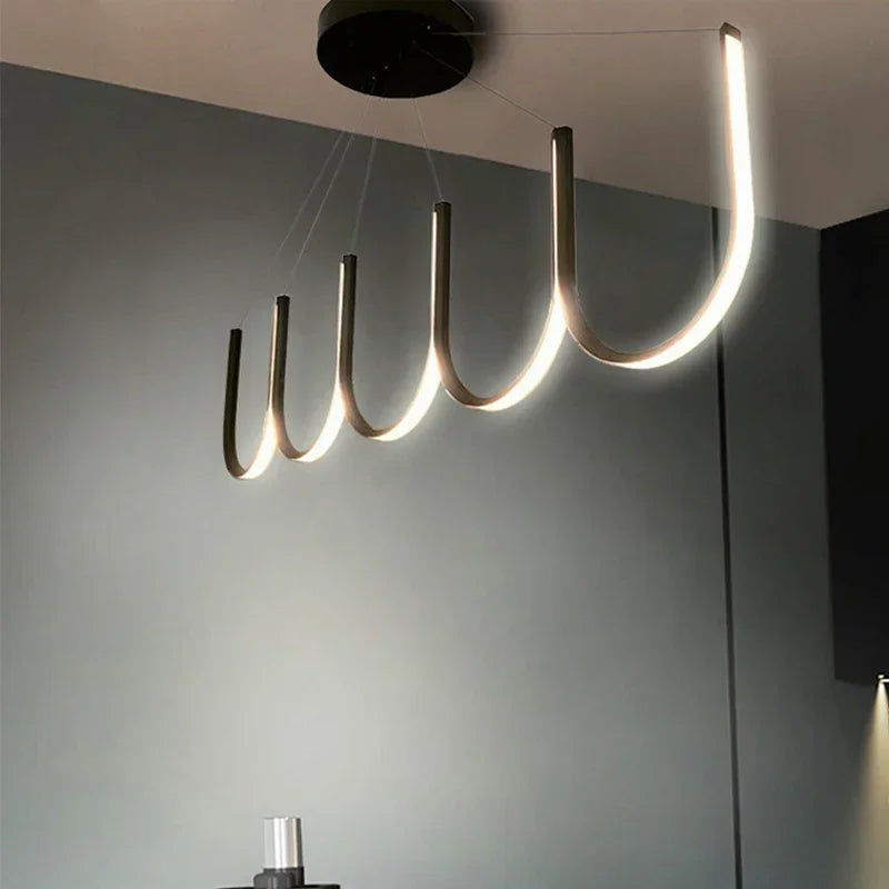 suspension LED design moderne idéale pour intérieur hôtel villa - vue 5 sur 9