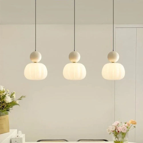SANDYHA crème Style chevet suspension LED éclairage chambre salle à manger salon lustre décor à la maison luminaire lampe suspendue - vue 2 sur 14