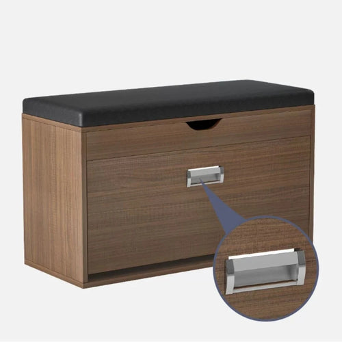 Home Shoe Cabinet with Bench, Anti-Dust Shoe Storage Bench, Multi-Layer Wooden Organizer with Cushion and Stable Structure - vue 4 sur 13