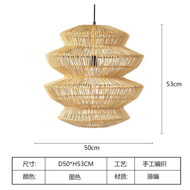suspension en rotin chinois artisanale pour décoration intérieure - vue 13 sur 12