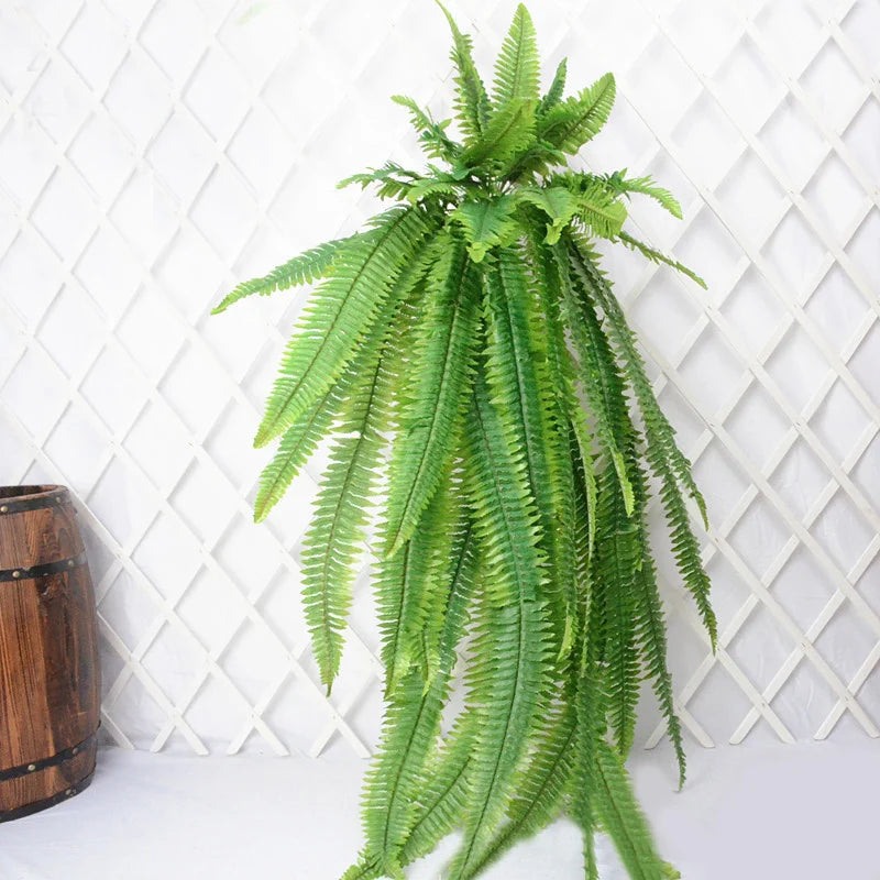 plantes artificielles suspendues grandes plantes tropicales en rotin décoratives - vue 9 sur 11