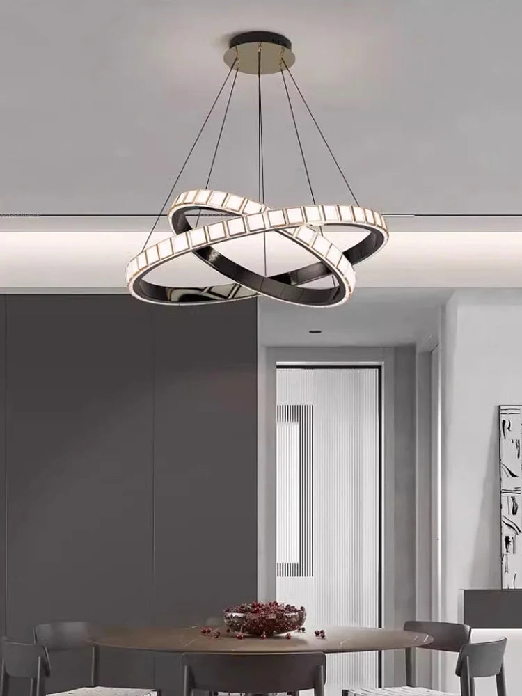 suspension minimaliste en aluminium et acrylique design raffiné pour intérieur - vue 4 sur 9